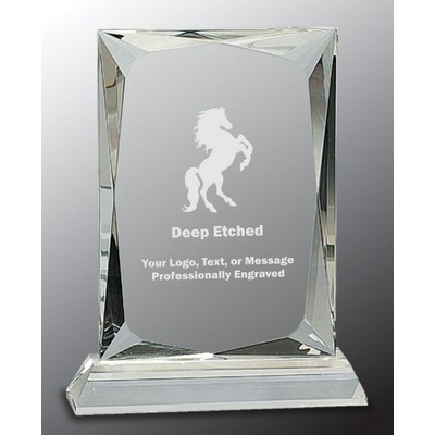 7 1/4" Crystal Rectangle Award on Clear Base