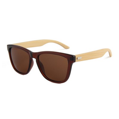 Bamboo Sunglasses - Brown Lenses - Clear Brown Frames