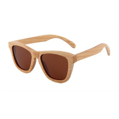 Beech Wood Sunglasses - Brown Polarized Lenses - Beech Wood Frames