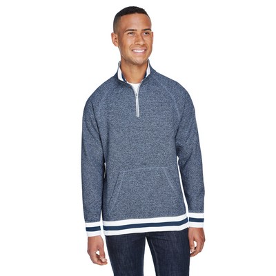 J AMERICA Adult Peppered Fleece Quarter-Zip