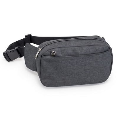 Heathered Three-Zippered Fanny Pack