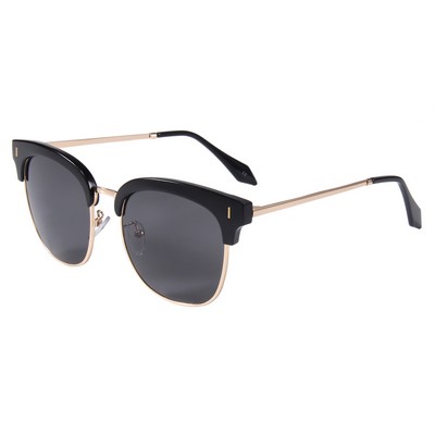 Sunglasses - Smoke Lenses - Black Frames - Gold Temples