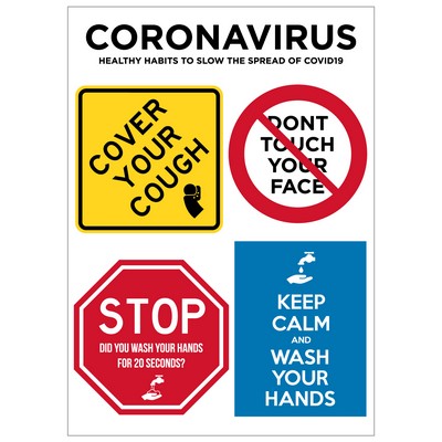 Coronavirus Healthy Habits Sticker Sheet - 5" x 7"