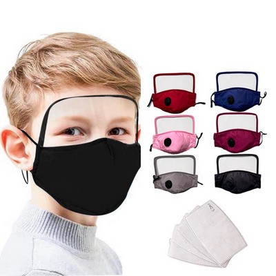 Cotton Mask with Breathing Valve & Face Guard for Child