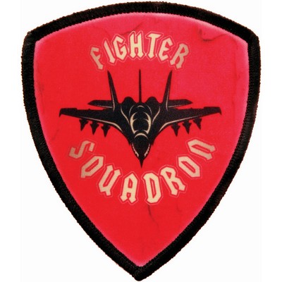 3" Shield Sublimatable Patch with Adhesive & Black Border