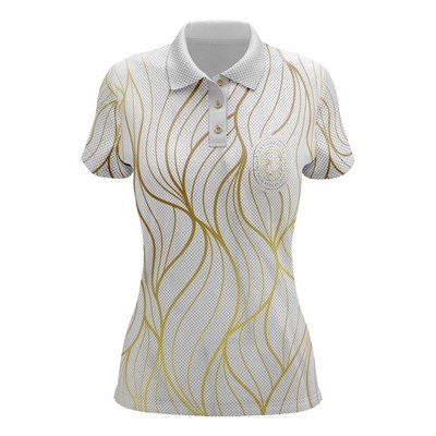 Women's Custom Full Sublimation Performance Short Sleeve Polo - Mesh