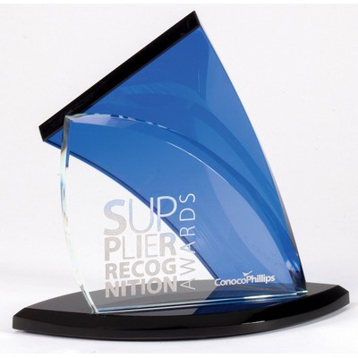 Blue Sailboat Crystal Award