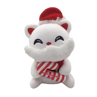 10" Holiday Santa Claus Cat With Christmas Hat