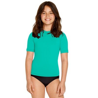 Wet Effect® Youth Short Sleeve Rash Guard - Turquoise