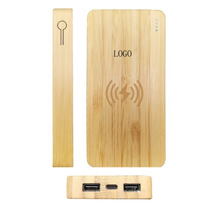 Bamboo Wireless Power Bank - 8000 mAh