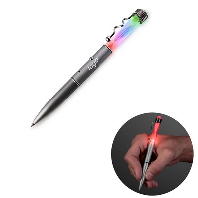 Rainbow Color Changing LED Light Up Pen with Spiral