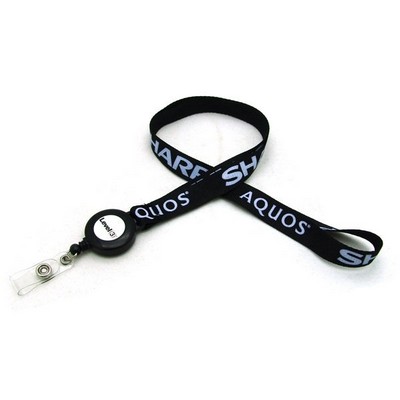 5/8 x 36 Polyester Silkscreen Lanyard with Retractable Reel