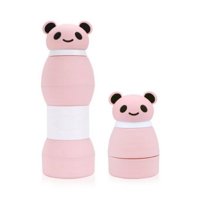 600ml Cartoon Bear Shape Collapsible Silicone Water Bottle