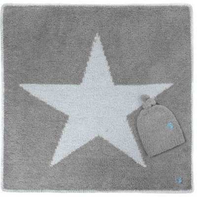 Baby Blanket - Star w/ Cap - Chenilla Classic™ - Stone / Ice Blue - 30*30