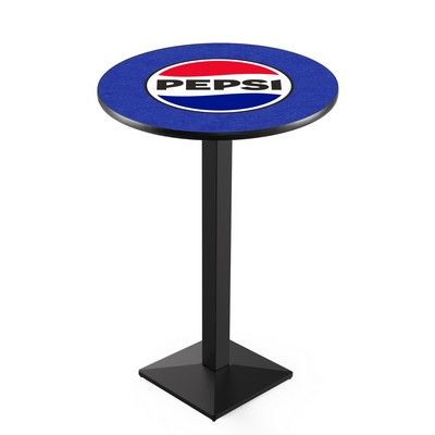 36" Tall, 36" Round Top Pub Table w/Black Finish, Square Base