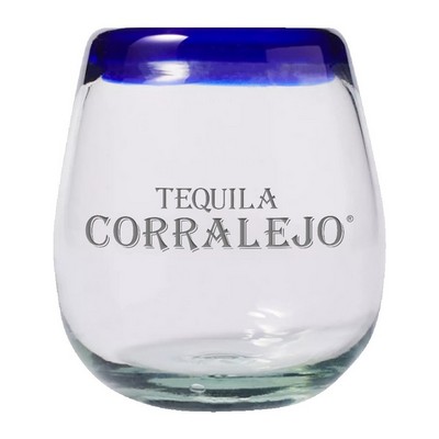 Handblown Mexican Stemless Wine Glass