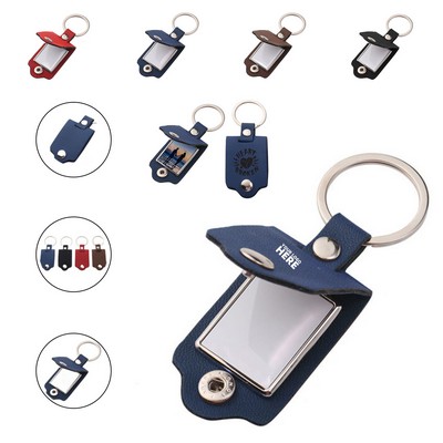 Present Leather Photo Keychain