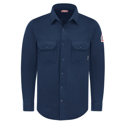 Bulwark™ Men's Flex Knit Button Down Work Shirt - Navy Blue