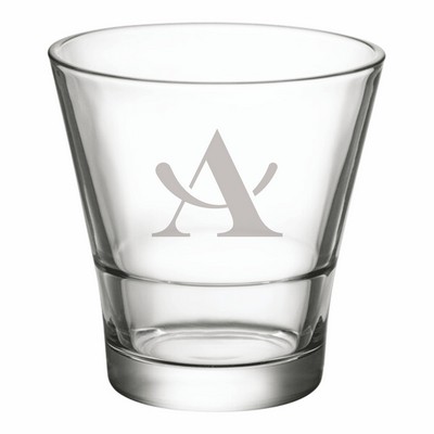 Deep Etched or Laser Engraved Acopa Select 12 oz. Flared Stackable Rocks / Old Fashioned Glass