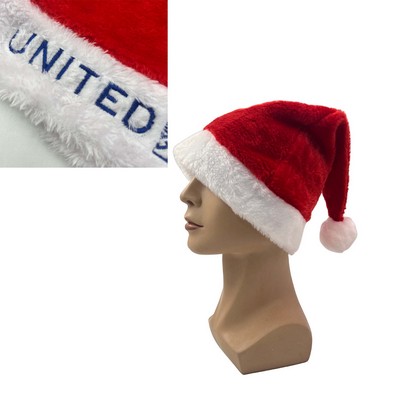 Embroidery Velvet Classic Santa Cap for Adult