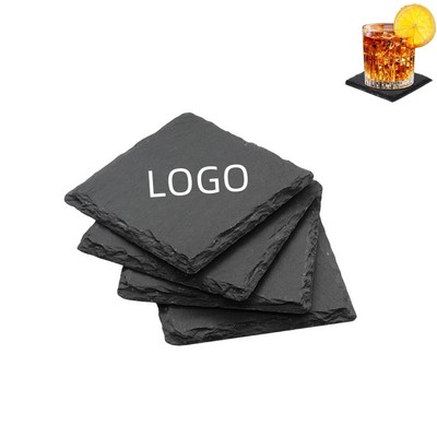 Black Slate Stone Coasters