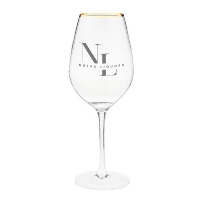 14oz. Gold Rimmed Stemmed Wine Glass