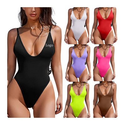 Ladies One-Piece V-Neck Swimsuit