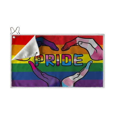 Rainbow/Gay Pride/LGBT Golf Towel w/ Hook