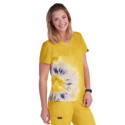 KOI - Basics - Women's Tie Dye V-Neck Stretch Lani Top