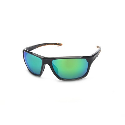 Sunglasses - Green Mirror Lenses - Black Frames