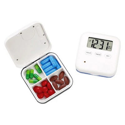 Smart Timing Four Cell Small Pill Box