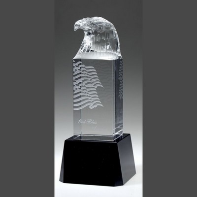 Large Optical Crystal Eagle Award