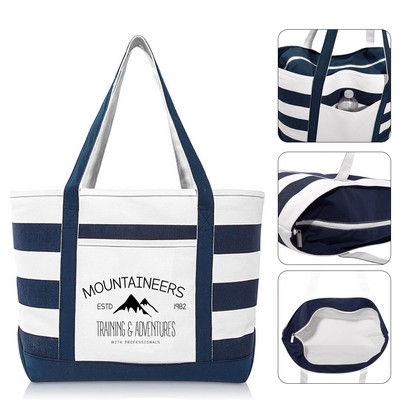 Nautical Cotton Canvas Tote Bag