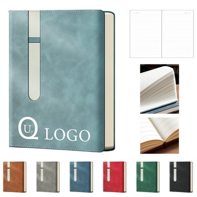 B5 Pu Leather Cover Notebook W/ Pen Holder