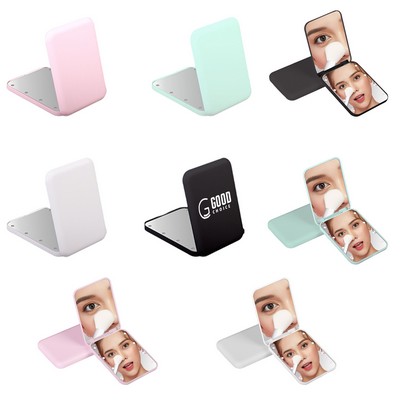 LED Pocket Double-Sided Folding Makeup Mirror