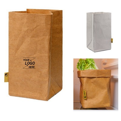 Reusable Washable Kraft Paper Storage Bag 6"x6"