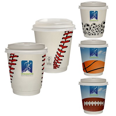 10 oz. Full Color Sporty Insulated Paper Cup With Lid