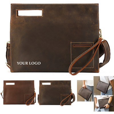 Men Leather Business Briefcase