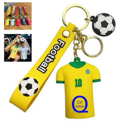 Custom Pvc Football Jersey Keychain