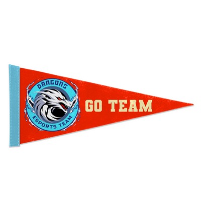 17"x40" Custom Full Color Printed Felt Pennant - 2ply 2-Sided