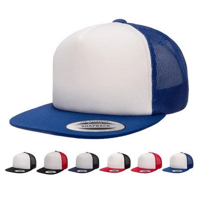 Yupoong Foam Trucker Mesh Snapback Cap w/Flat Bill