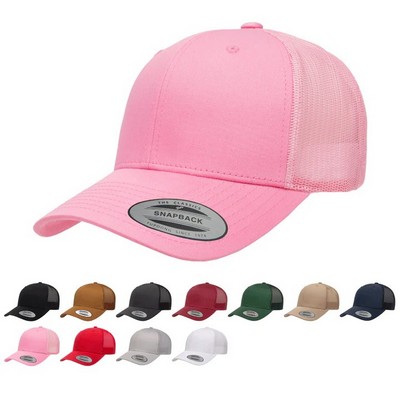 YP Classic® Yupoong Solid Color Retro Trucker Cap w/Mesh