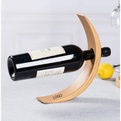 Bamboo Wine Bottle Holder Self Balancing Rack