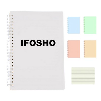 6" x 8" A5 Thick Plastic Hardcover Lined Spiral Journal Notebook 80 Sheets 160 Pages