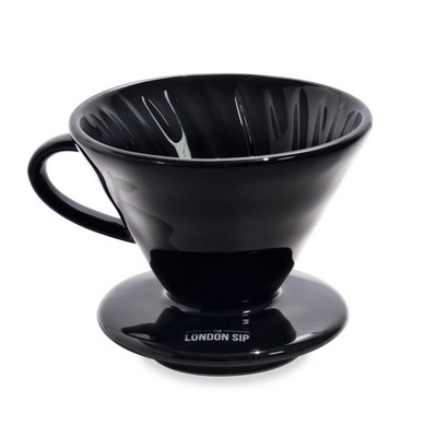 KitchenSupply London Sip - Ceramic Coffee Dripper, 1-4 Cup, Black