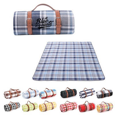 Roll up Picnic Blanket with Leather Strap