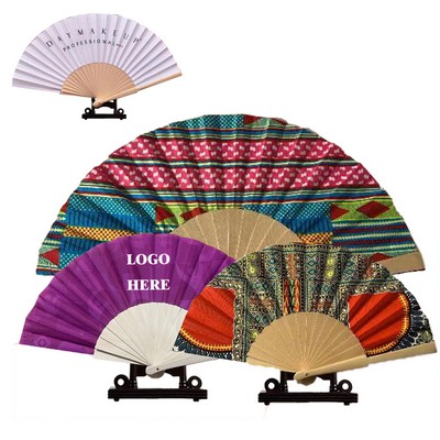 9" Wooden Handheld Advertising Folding Fan