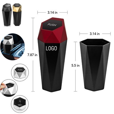 Diamond Design Leakproof Mini Car Trash Bin