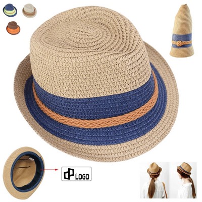 Adults' Summer Beach Sun Protective Straw Hat