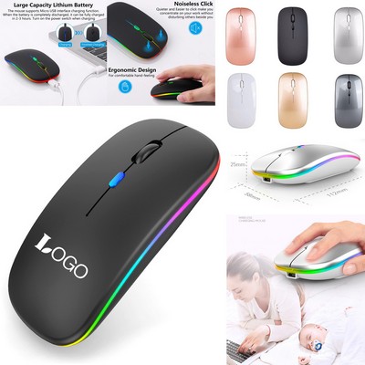 Rechargeable Ultra-Thin Silent LED Wireless Mouse